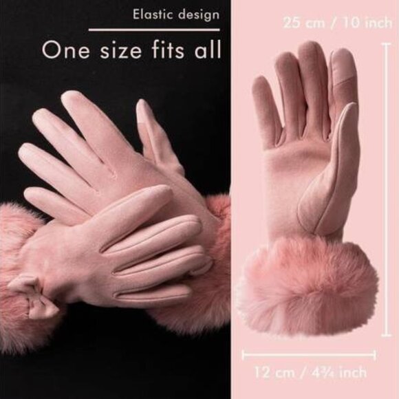 New PINK WINTER COAT, FAUX FURRY MITTENS, GLOVES & SCARF * ALL NEW! - Picture 10 of 11